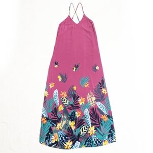 Old Navy Tropical Floral Leaf Tall Maxi Dress